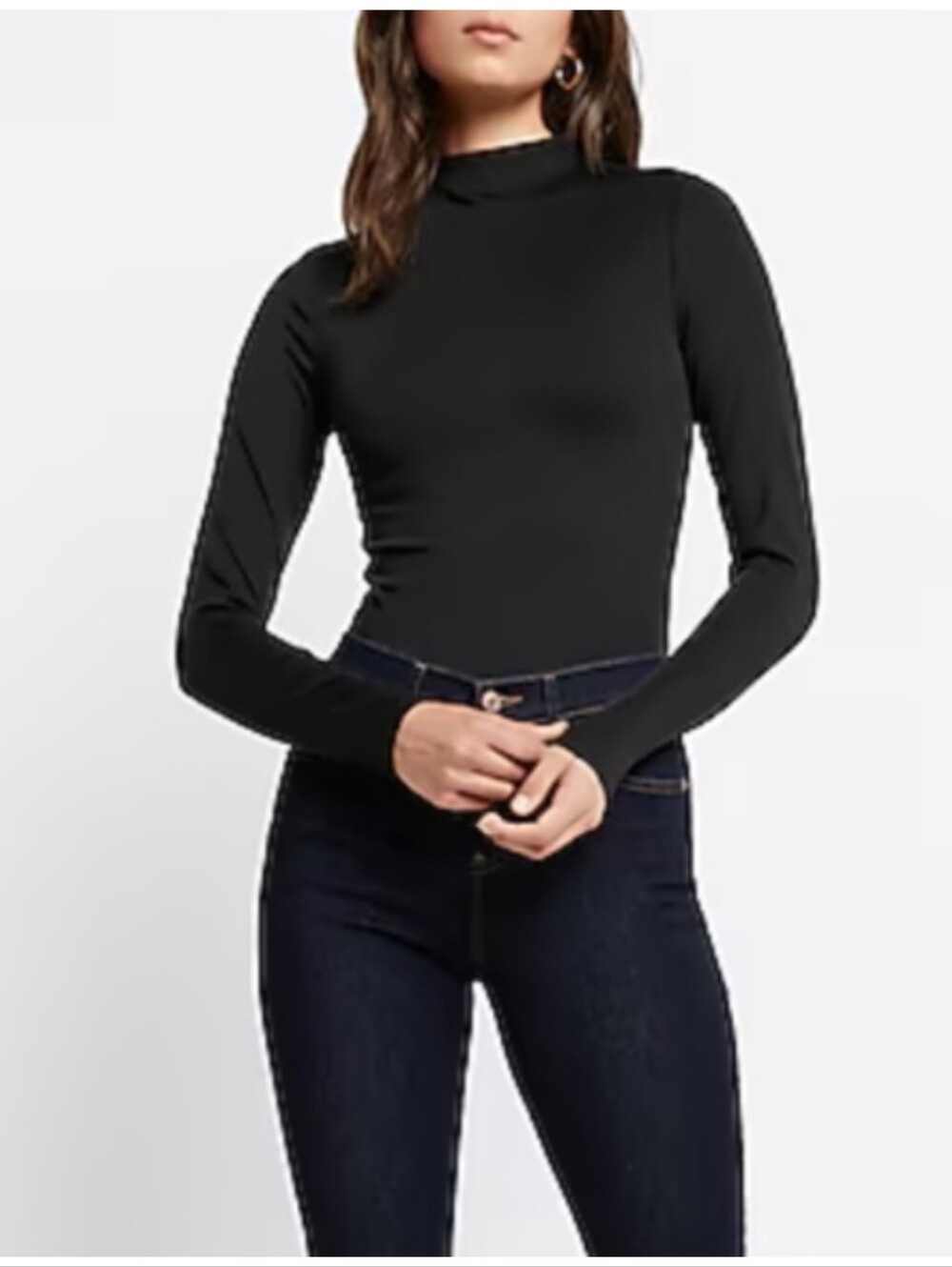 Express Body Contour Mock Neck Tee